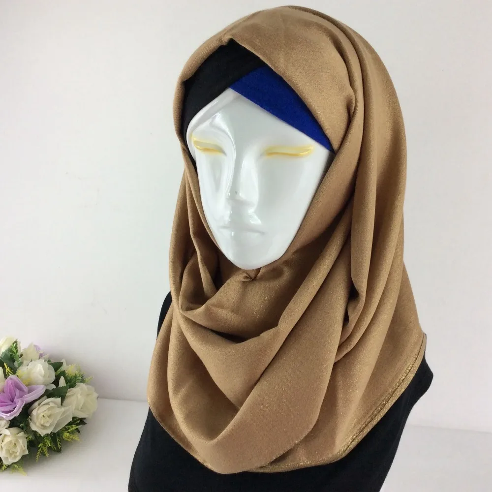 Хлопок люрекс кисточки мерцающие простые блестящие длинные шали и шарфы головной убор мусульманский хиджаб женские шарфы роскошный шарф