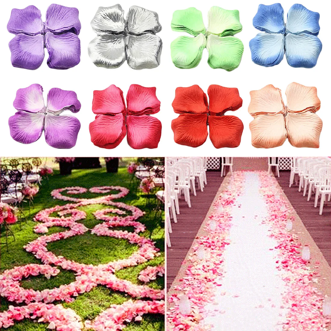 

144pcs Lifelike Artificial Silk Colorful Rose Petals for Wedding Party Home Decoration Accessories