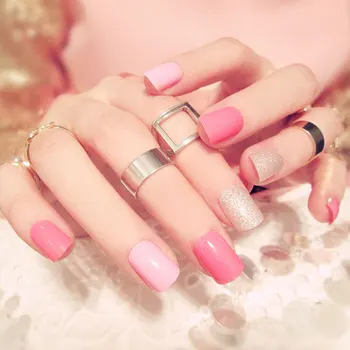 

24PCS Finished product false nails pink nail nail plate bride (Contains no glue)