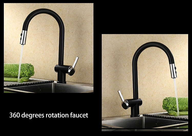 

OLMEY 2-Functions Commercial Kitchen Faucet with Pull Down Sprayer, Single Lever Single Hole Sink Taps Kitchen Mixer 5