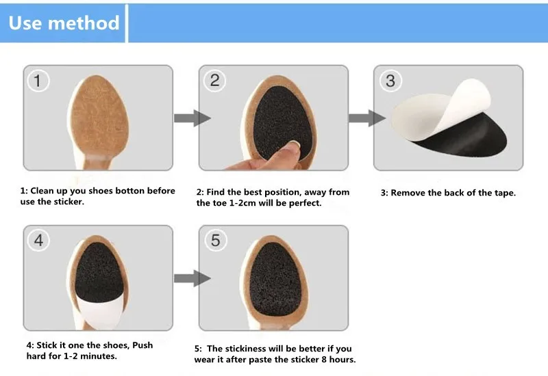 Обувь на высоком каблуке слипоны стельки-наклейки носимых демпфирования резиновая предотвратить скольжение стопы обувь колодки анти-протектора