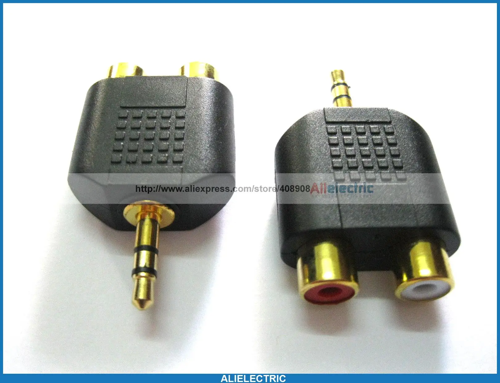 

10 Pcs Converter 3.5mm Stereo Plug to Dual RCA Jack Gold