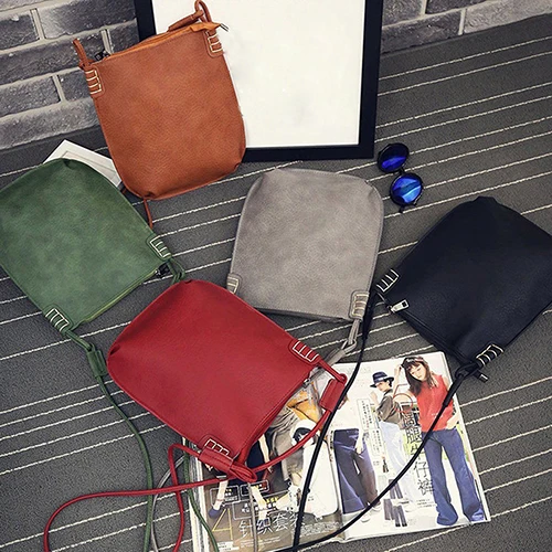 Women Vintage Faux Leather Satchel Crossbody Shoulder Bags Handbag Tote Bag new design 2016 hot sale women girl shoulder bag faux leather satchel crossbody weave tote handbag jul15