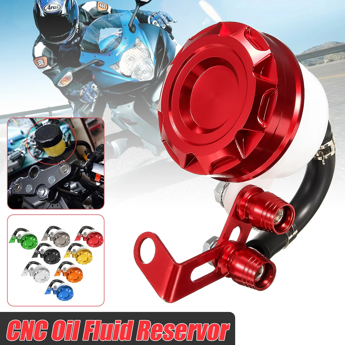 

Universal CNC Motorcycle Brake Clutch Cylinder Fluid Oil Reservoir Tank Cup Aluminum 8Color for Honda for Yamaha for Suzuki