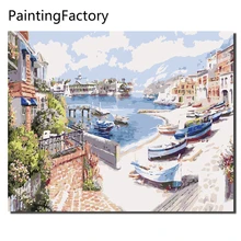 Обрамленный DIY абстрактный морской пейзаж Набор для рисования по номерам цветные цифры картина для гостиной украшение уникальный подарок