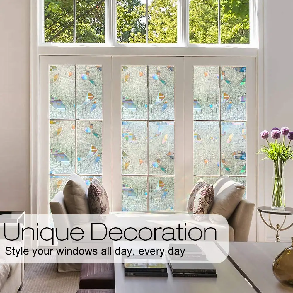 Funlife 3D декоративная пленка, водонепроницаемая оконная пленка для окна, самоклеющиеся стеклянные наклейки для дома, смешанные цвета, для спальни