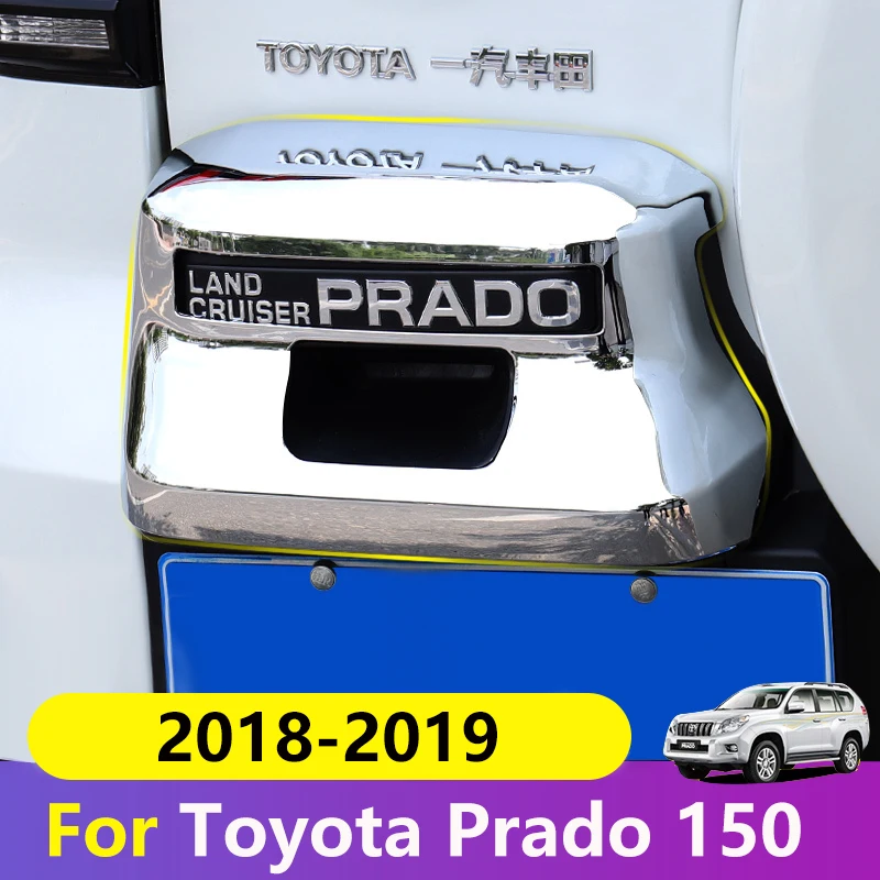 

Chrome Car Rear License Frame Plate Cover Trim Protection Case For Toyota Land Cruiser Prado 150 2018 2019 Exterior Accessories