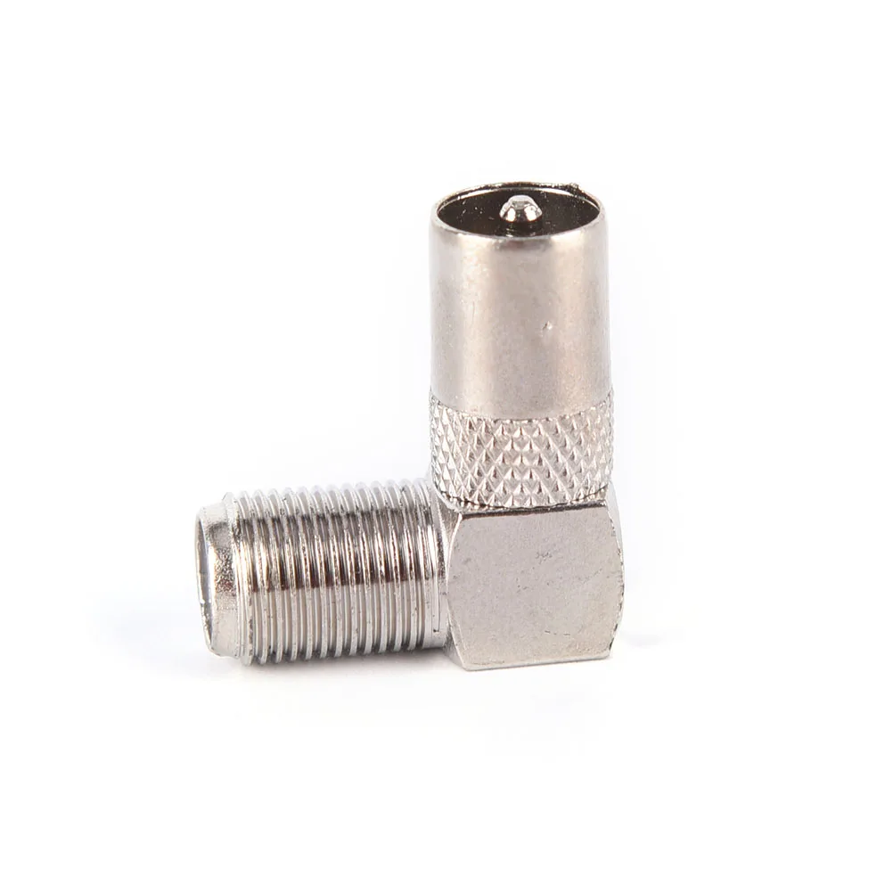 90 Degree Right Angled Cable Connector TV Aerial RF Coaxial F Female to