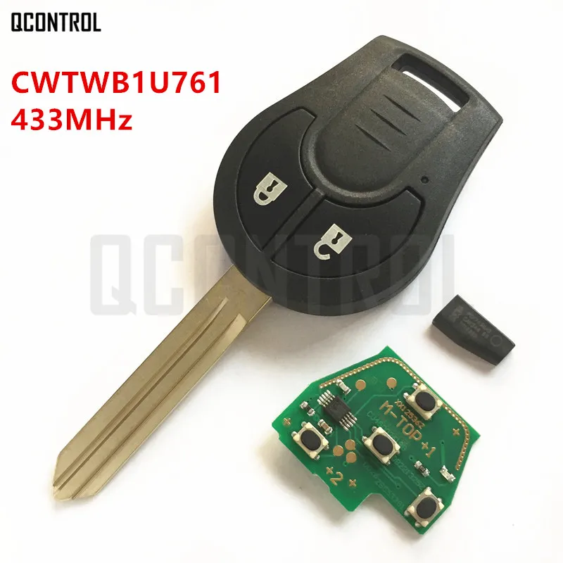 

QCONTROL Car Remote Key Fit for NISSAN CWTWB1U761 Juke March Qashqai Sunny Sylphy Tiida X-Trail 433MHz