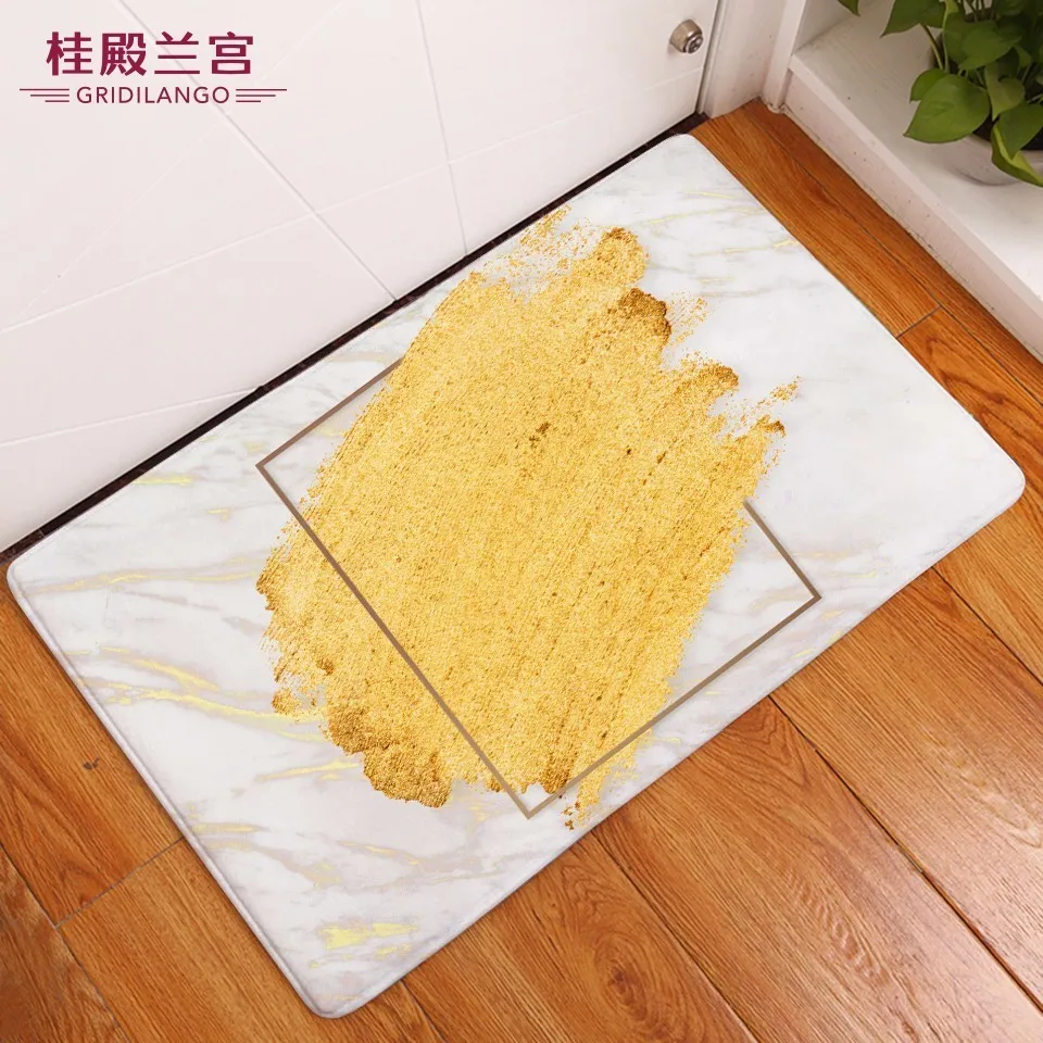 Изготовленный На Заказ Золотой Мрамор Нескользящие коврики для ванной квадратная решетка ковер напольный дверной коврик ковер для взрослых детей автомобиль открытый дропшиппинг