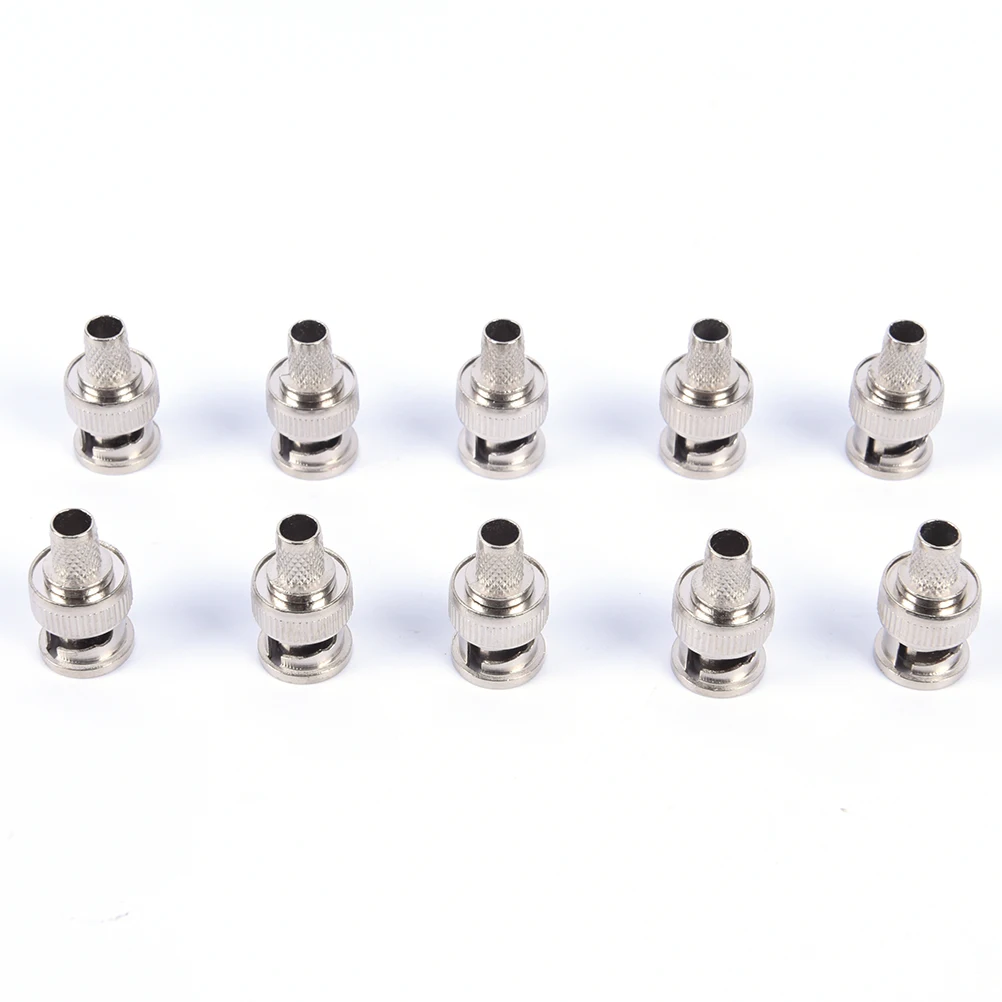 High Qulity 10 Sets 3-Piece BNC Male RG58 Plug Crimp Connectors Brass BNC Plug Crimp Connectors