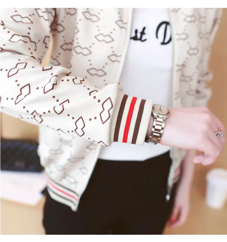 Fall Women Basic Jackets Casual Patterns Print Jacket Femme Chaquetas Mujer 2019 Autumn Long Sleeve Outerwear Jacket Coat Female (8)