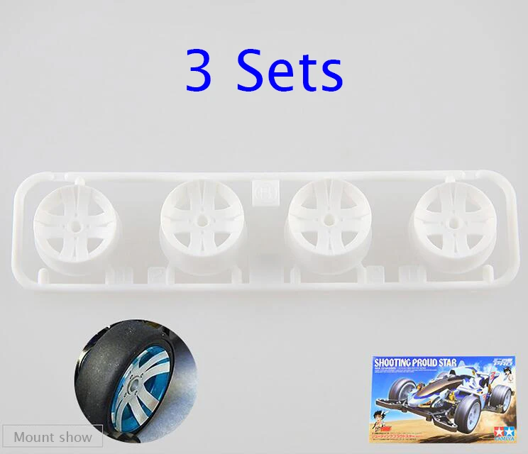

3 Sets 18641 Wheel Hub Large Diameter Unequal Width Wheels For Tamiya Mini 4WD Car Model White Plastic Wheel