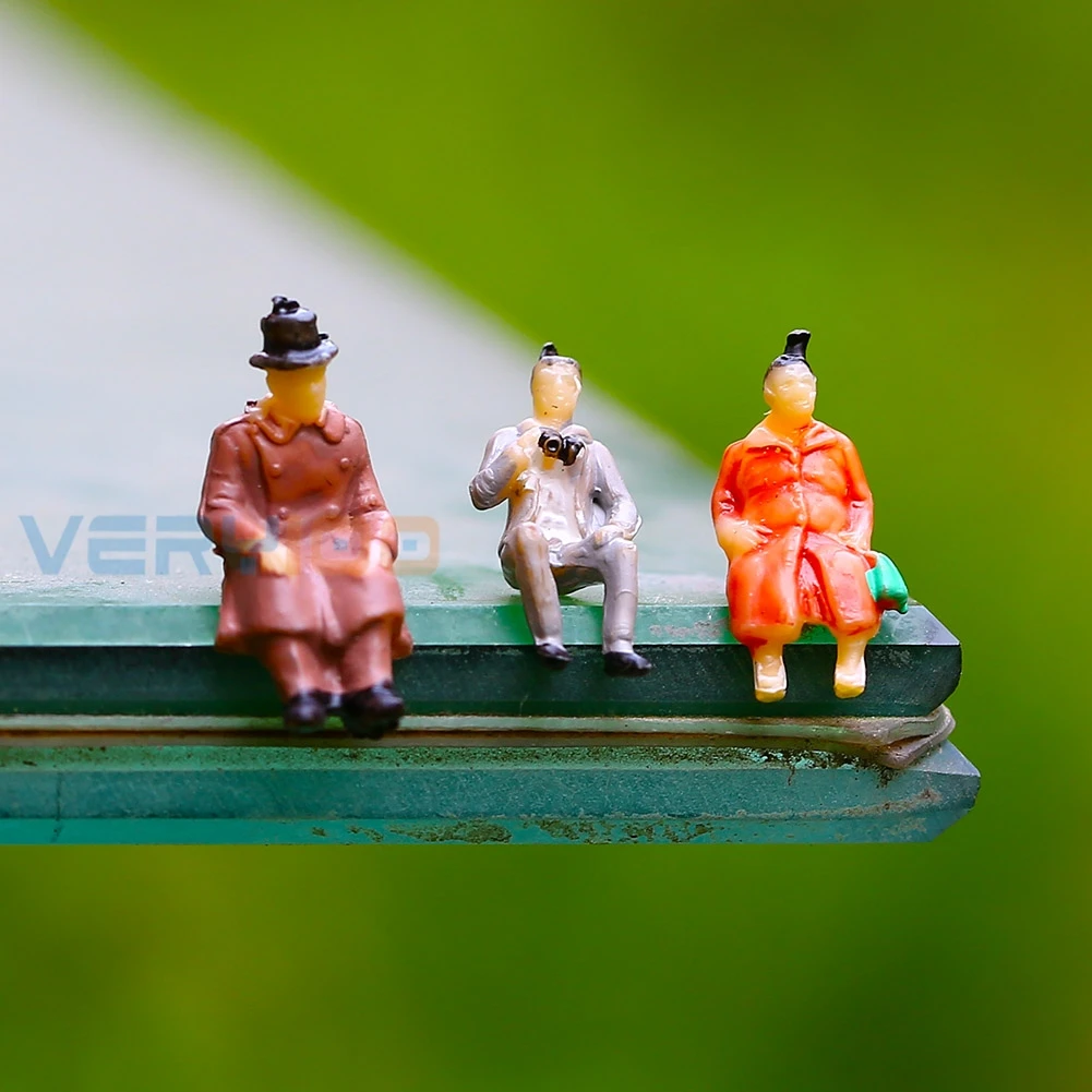 100 Painted Model Train Railway Seated People Passengers Figures 187