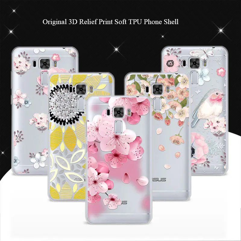 

For Asus Zenfone 3 Laser ZC551KL ZC 551KL 5.5" Funda Case Cover 100% Genuine 3D Relief Print TPU Soft Phone Cases Coque Lace