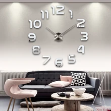 2019 new hot living room wall clock 3d clocks acrylic mirror sticker Needle Modern quartz modern