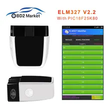 Elm327 V2.2 bluetooth 4,0 obd2 инструменту диагностики с PIC15F25K80 для IOS/Android диагностики автомобилей лучше, чем ELM 327 V1.5 V2.1
