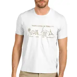 Funky футболки короткая История образования Geographic Nazca линии Перу вырез лодочкой Рождественская рубашка для мужчин