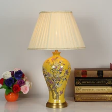 Винтажная китайская спальня гостиная Свадебная настольная лампа Цзиндэчжэнь фарфоровая Керамическая Настольная лампа декоративная настольная лампа для работы