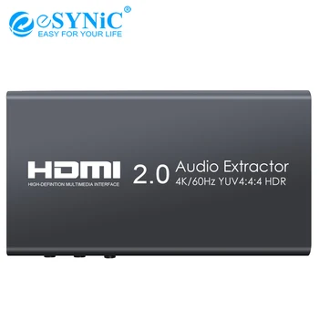 

eSYNiC 2 Port HDMI 2.0 Switch With Audio Extractor IR Remote Support HDCP up To 4K @60Hz YUV 4:4:4 Ultra HD Audio Converter