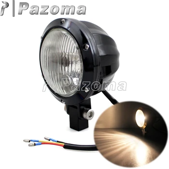 

Motorcycle Emark 4" Vintage Headlight Headlamp Black Retro Headlights Lighting for Harley XS650 Cafe Racer Custom Bobber Chopper