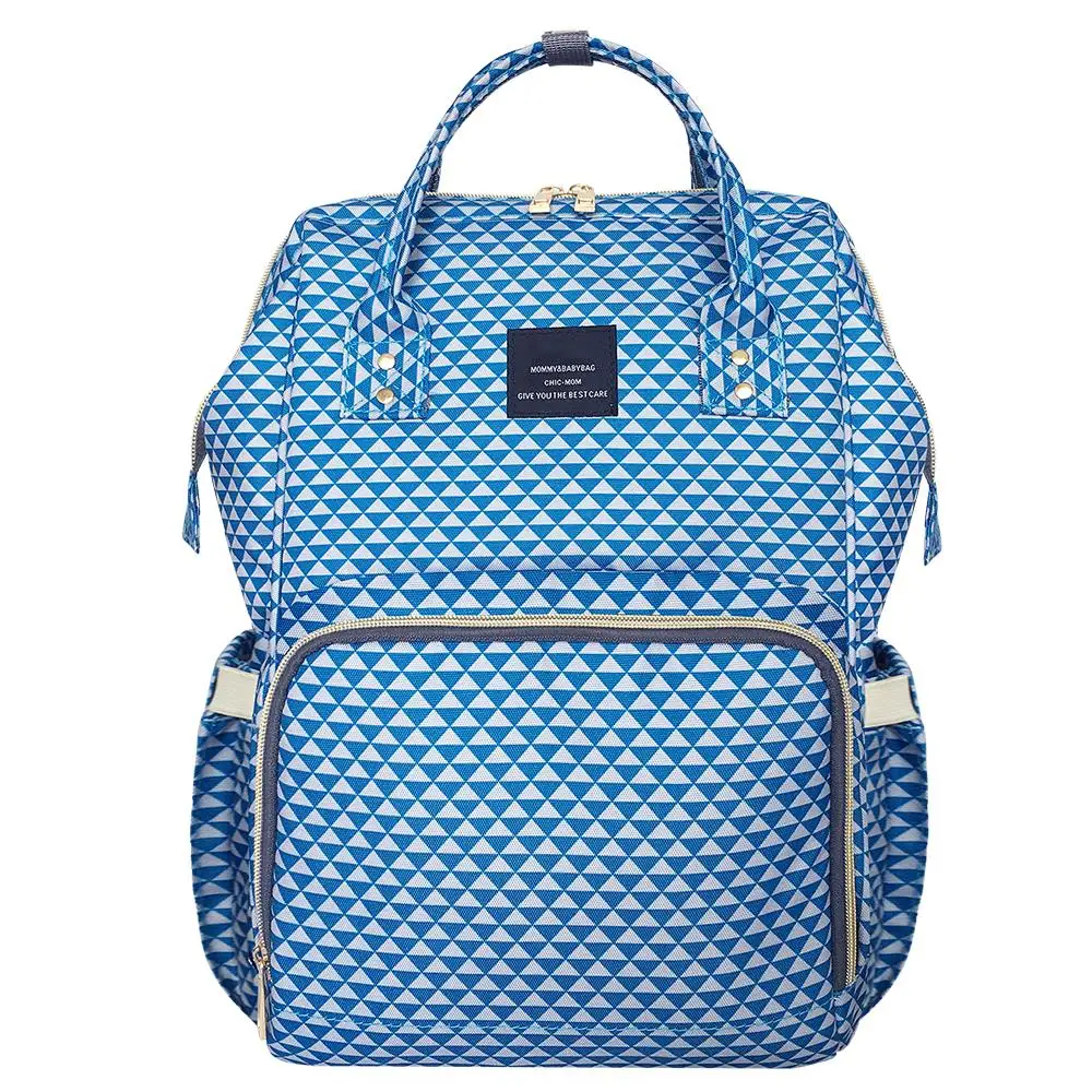 Сумка для детских подгузников, модный рюкзак для мам, сумки для мам, Большая водонепроницаемая сумка для детских подгузников, большая сумка для детских колясок - Цвет: blue plaid