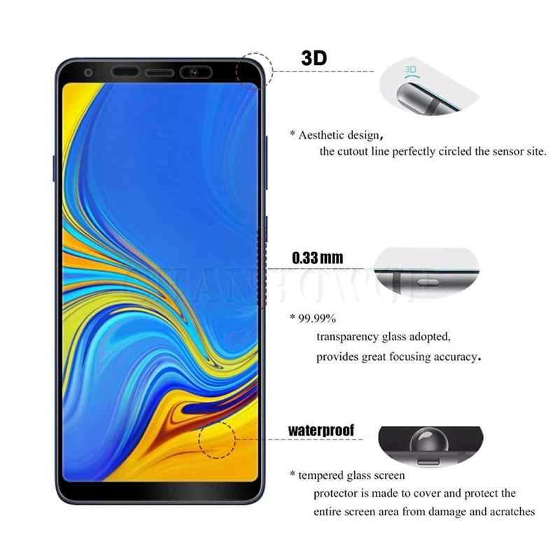 Full Cover Tempered Glass For Samsung Galaxy A9 2018 A9 Star Pro A9s Screen Protector For Samsung A9 2018 SM-A920 A9200 A920F 02