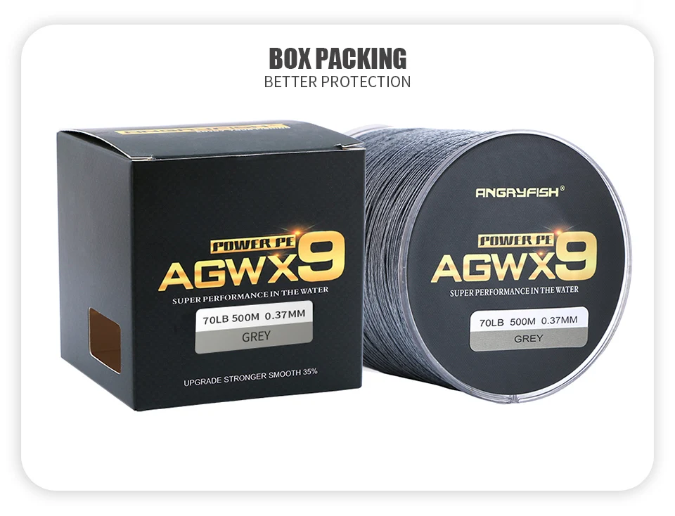 Angryfish 9 Strands Weaves Braided 500M/547YD Fishing Line Super Strong PE Line 15LB-70LB Braided Fishing Thread Angryfish 9 Strands Weaves Braided 500M/547YD Fishing Line Super Strong PE Line 15LB-70LB Braided Fishing Thread