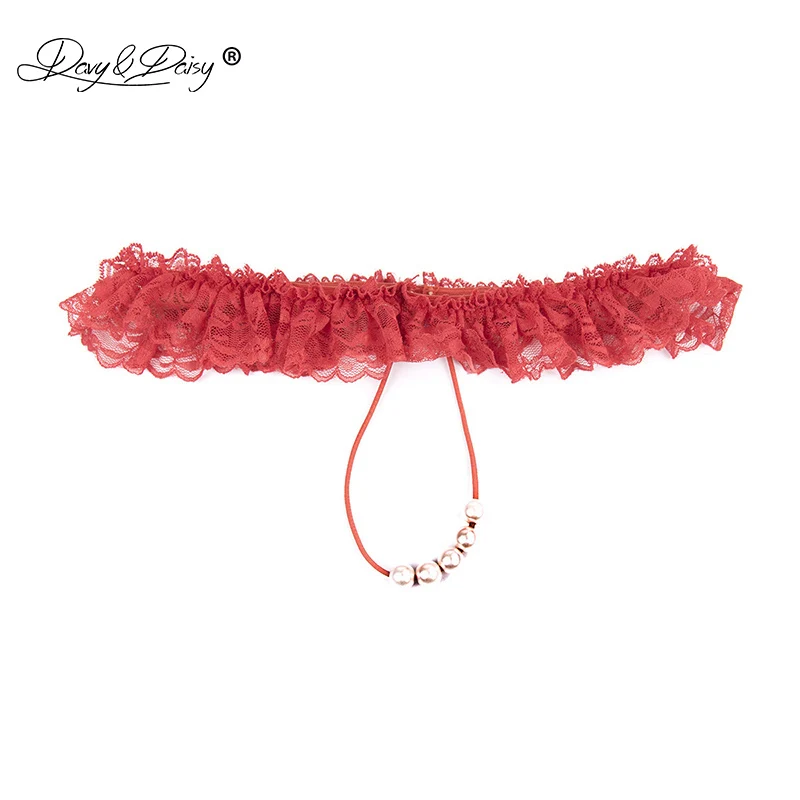 

DAVYDAISY Women Sexy Panties Lace Crotchless Panties G-Strings Pearl Thongs Sexy Lingerie Exotic Briefs Female Underwear UN512