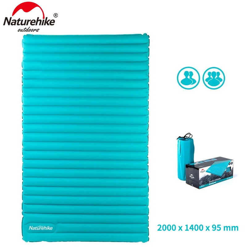 NatureHike надувной матрас для 2~ 3 человек 200x120/140x9,5 см Большой размер портативный воздушный коврик NH17T120-C