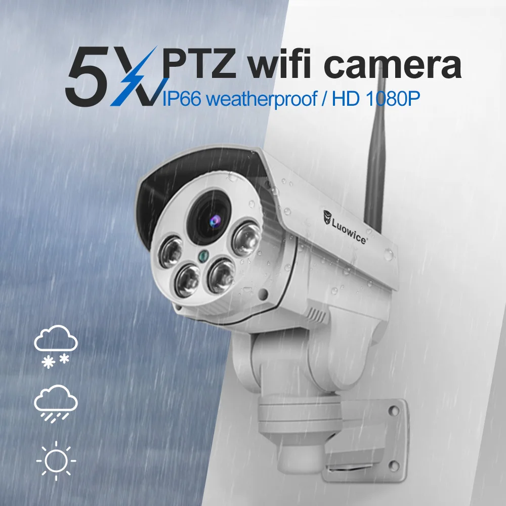 

2MP CCTV Camera Two Way audio Night vision 5x zoom optical Zoom 1080p surveillance camera Waterproof IP camera Wifi wireless