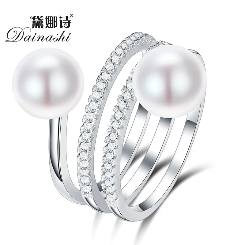 Dainashi Модный классический 925 Щепка Природный пресноводных красочные две