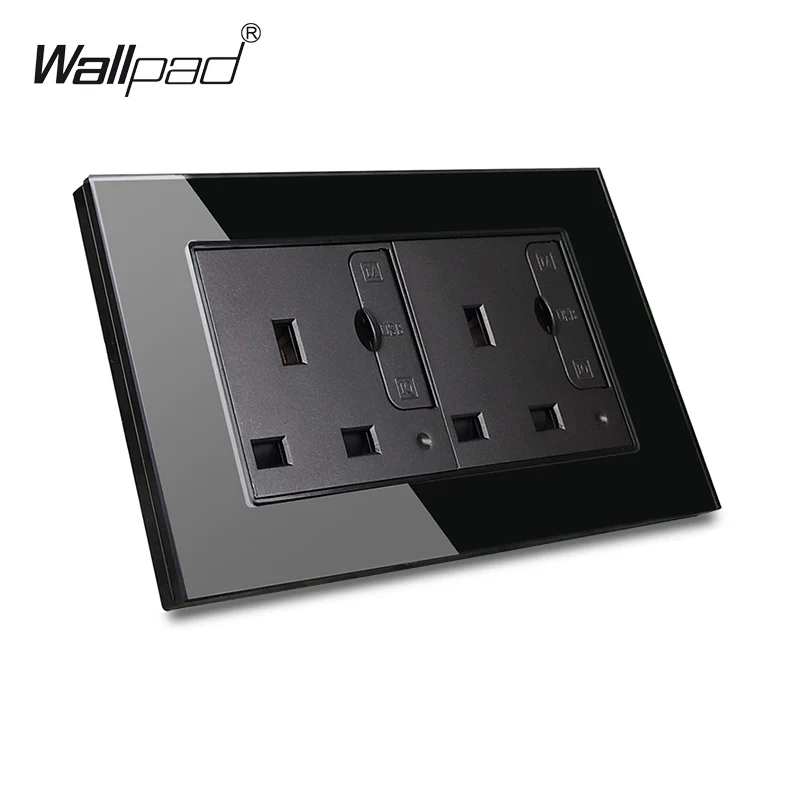 Стеклянная панель Wallpad S6 двойная розетка 13A UK BS с портами USB 3 1 А 2 порта для зарядки