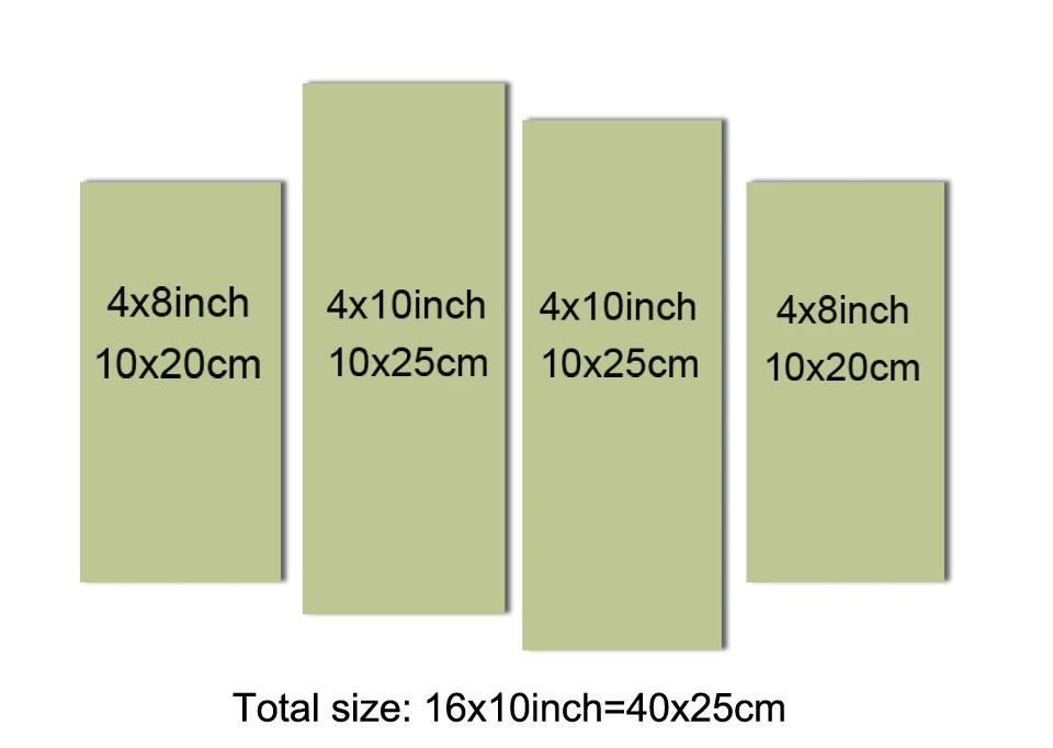 4 PCS 10x20cm  10x25cm