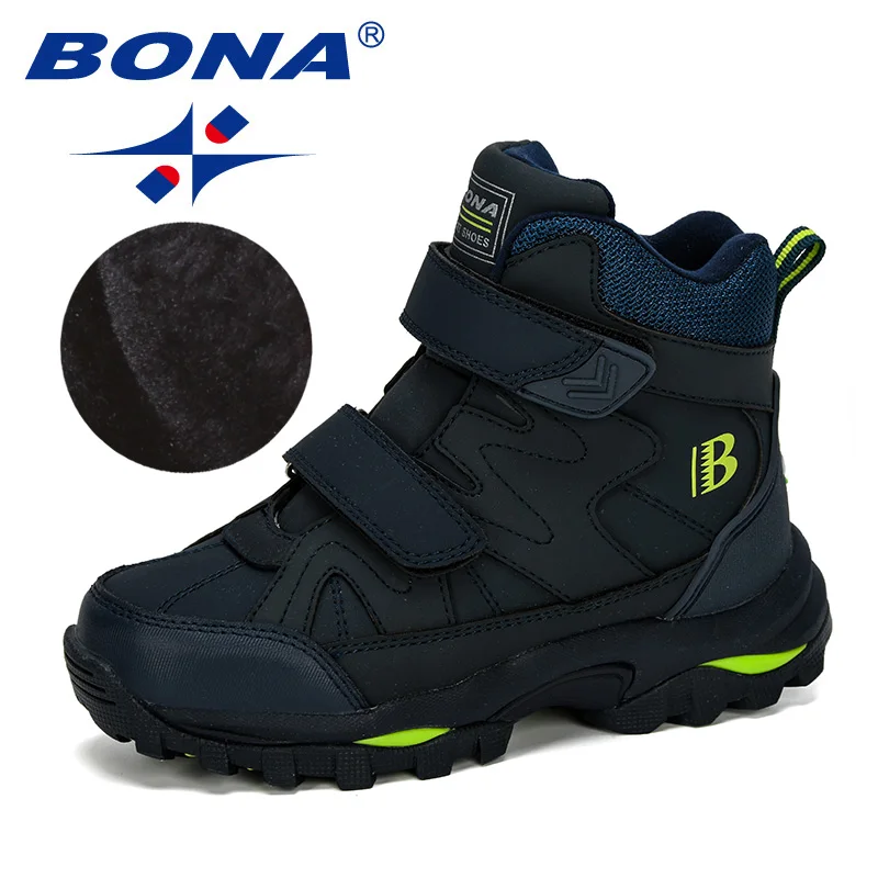 Winter Children Snow Boots Boys Girls Fashion Waterproof Warm Shoes Kids Thick Mid Non-Slip Boots Children Boots