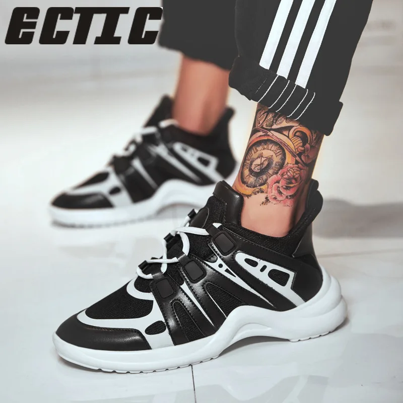 

QWEDF 2019 Men Fashion chunky Sneakers Runway Mixed Colors Sole shoes Round Toe Leisure men Shoes mesh Patchwork Dad Shoes DP-27