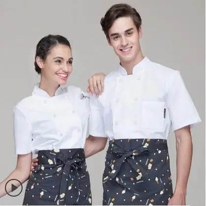 

Summer Unisex Chef Double-Breasted Short Sleeve Uniform,Feature Fabric Kitchen Work Wear,Restaurant Chef Jacket,Free Shipping,D3