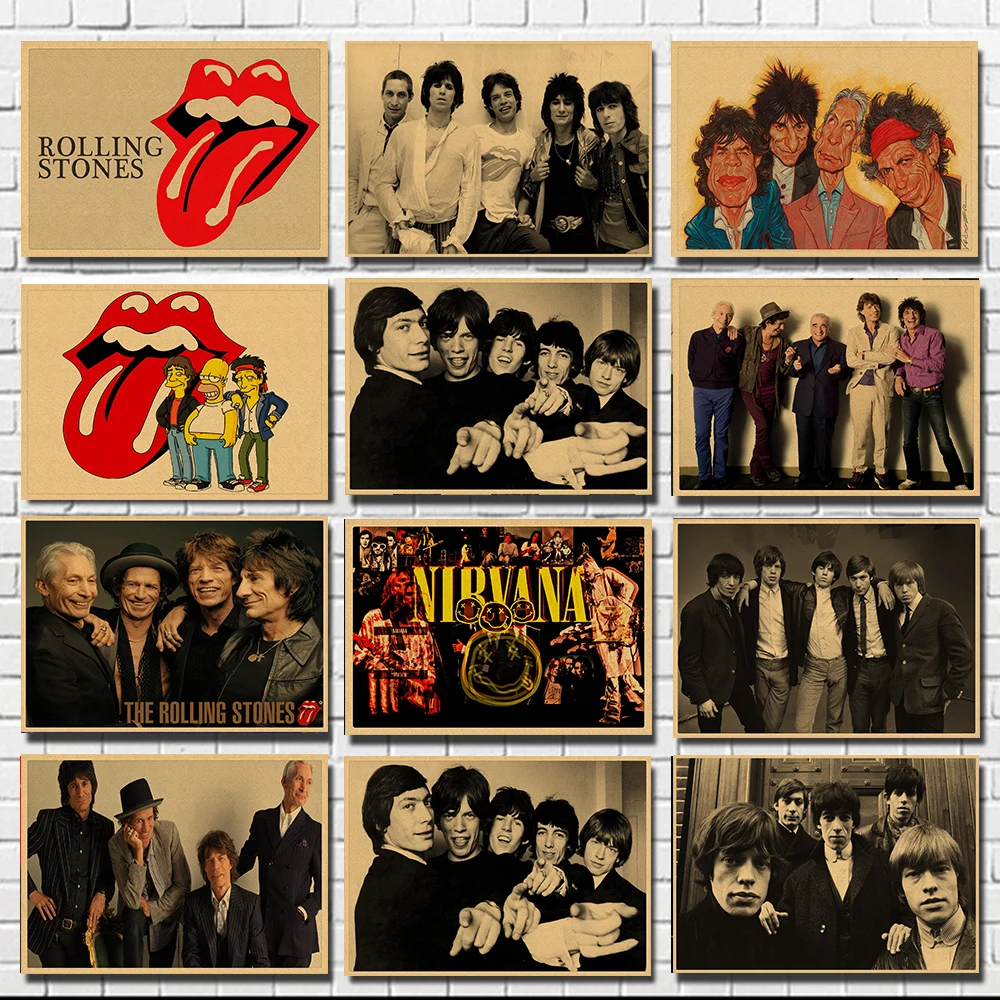 

Big Tongue Music Rock Band Kraft Paper Bar Poster Wall Stickers Retro Poster Decorative Painting 30*20cm Part2