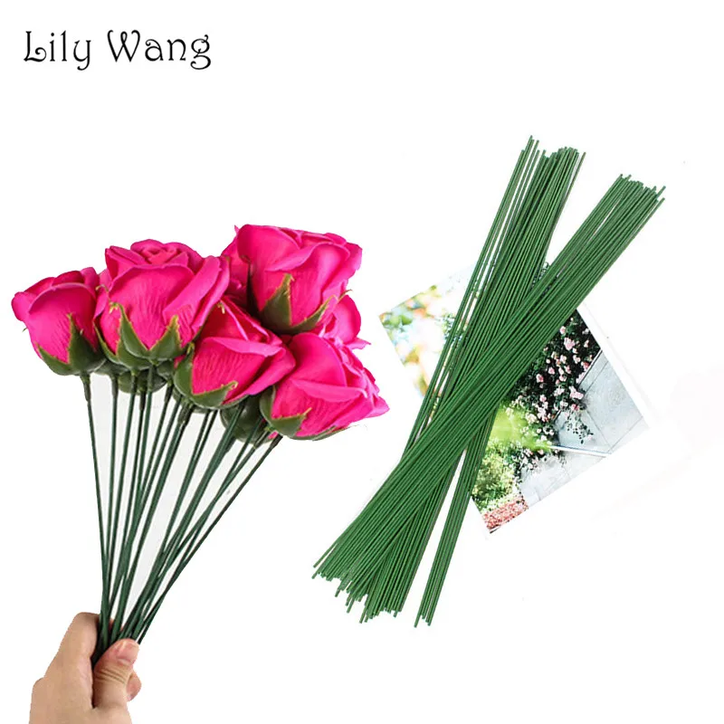 

Lily Wang 20Pcs/Lot Holding Wire Artificial Flower Stem Diy Handmade Decorative Wreath Flower Branches Artificial Florist Crafts