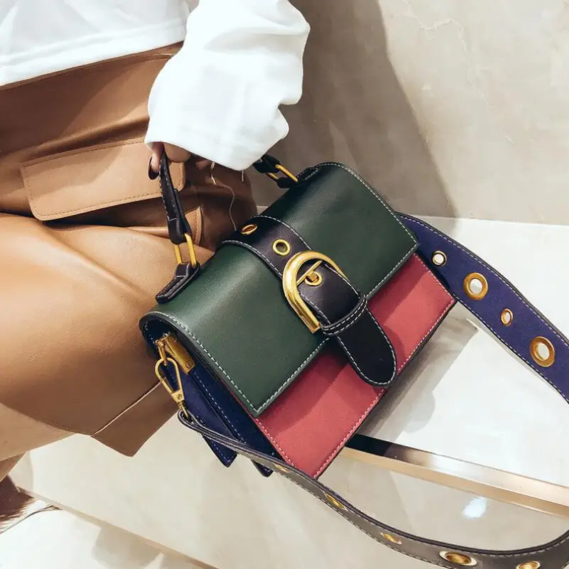 

Bags for Women HOT Fashion New Quality PU Leather Women bag Hit color Portable Shoulder Messenger Bag Travel Tote Crossbody bag