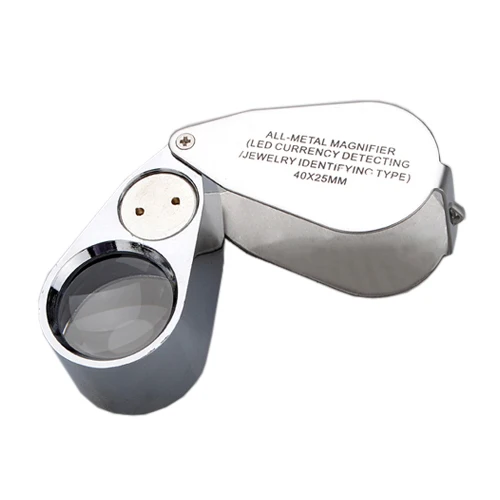 

New 40x LED Pocket Magnifier Jeweller Eye Glass Loop Lens Magnifying Loupe UV Light