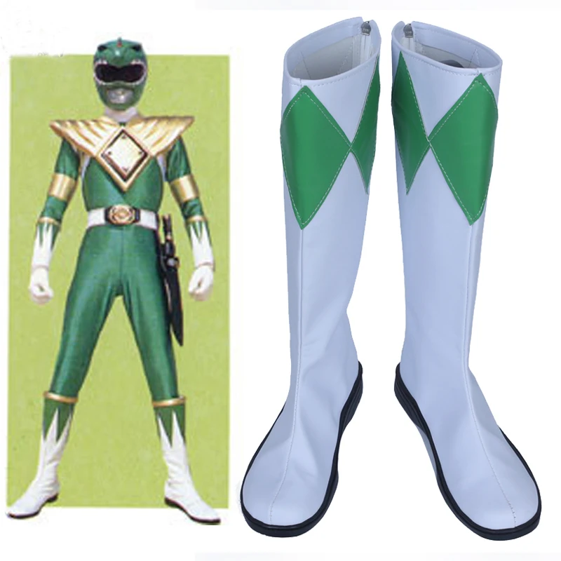 

Ranger Burai Green Cosplay Boots Shoes Movie Halloween Party Cosplay Boots Custom Made for Men Shoes