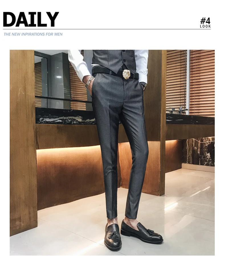 2019 осенний костюм брюки мужские Высокое качество брюки мужские тонкие подходящие мужские брюки 28-35 размер