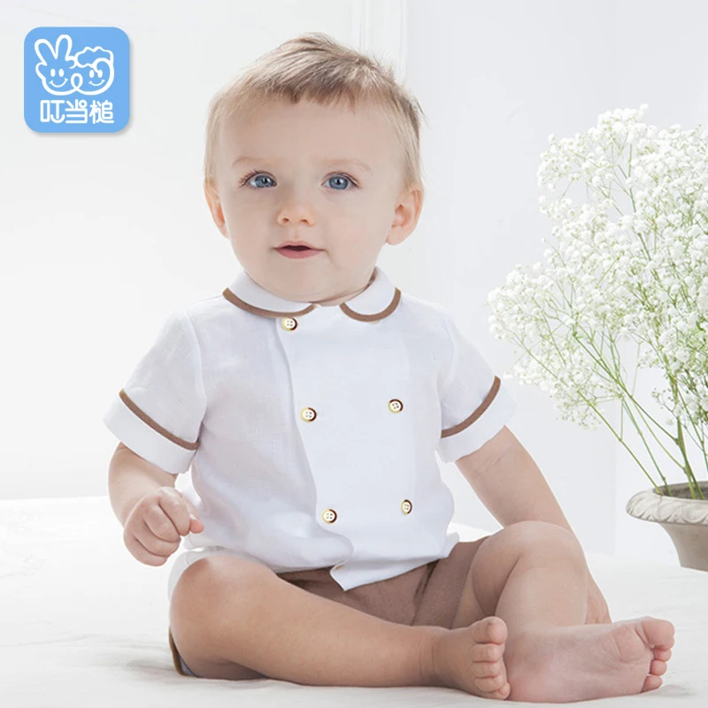 Baby Boy Clothes Summer Newborn Baby Boys Clothes Set Cotton Baby Clothing Suit (Shirt+Pants