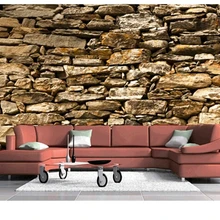 Пользовательские Ретро обои, каменная текстура, 3D фото фрески для гостиной спальни ресторана фон стены papel де parede