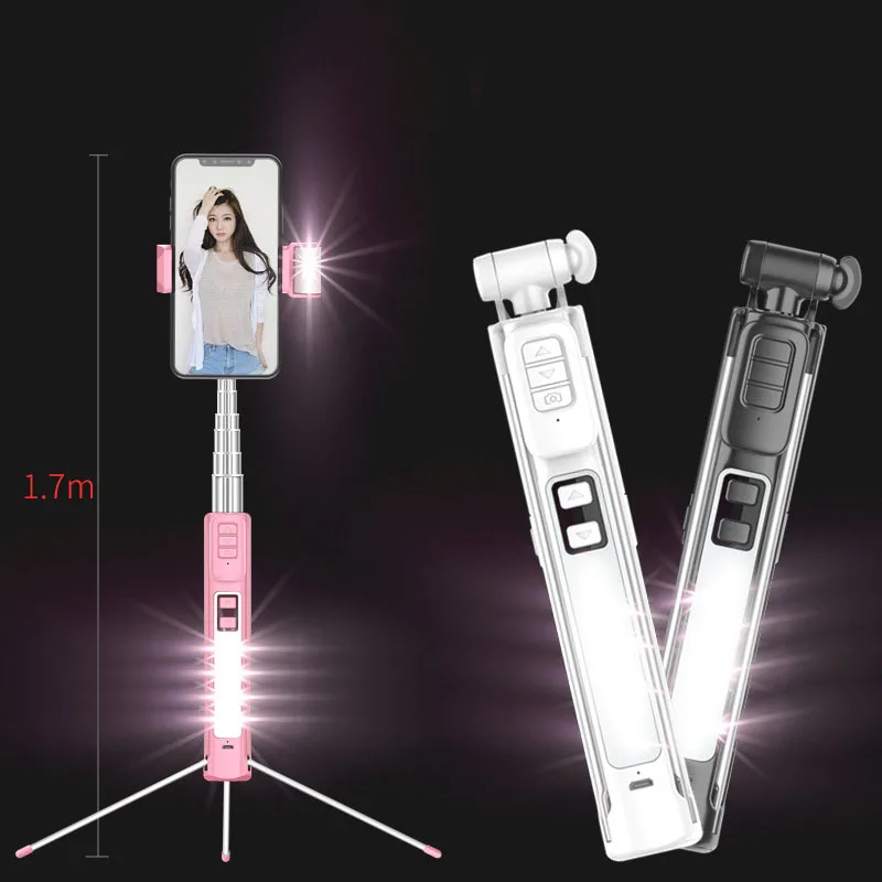 

4 in 1 Phone Holder Selfie Stick Tripod Extendable Monopod with Bluetooth Remote Beauty Fill light for Xiaomi iphone Smartphone