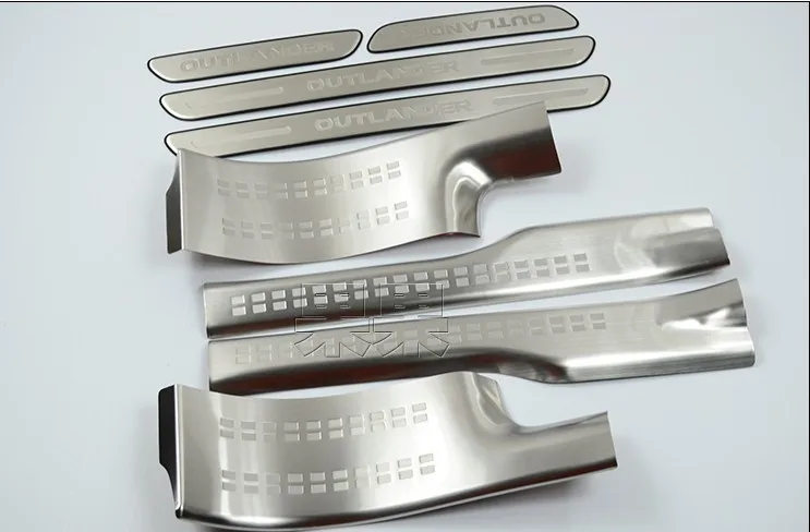 Car styling 304 Stainless Steel Internal External Scuff Plate Door Sill for Mitsubishi Outlander EX Evolution
