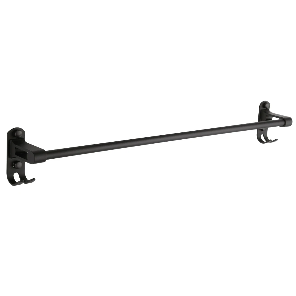 Space Aluminum Matte Black Wall Mounted Shower Towel Rack Shelf For Bathroom Towel