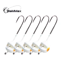 Bammax fishing hook 5pcs 1.9g 2.8cm lead head hook for soft worm Lure bait crank Lead jig carp Jigging Hooks fishing accessories