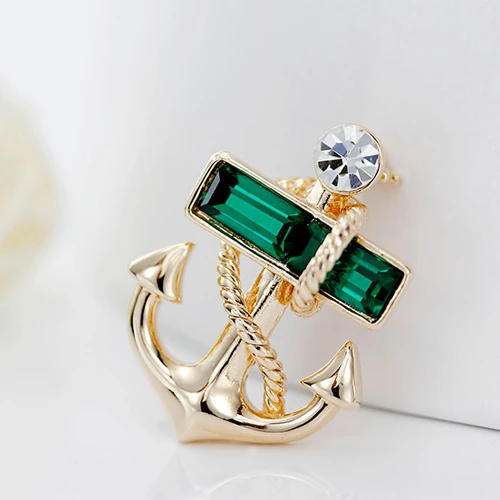 

high-grade diamond anchor brooch corsage men's fashion accessories personality navy men and women suits lapel badge spot